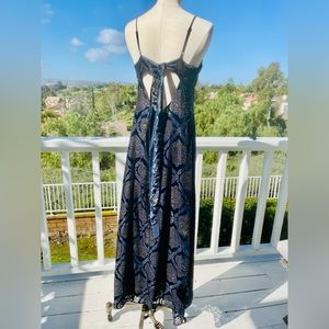 Ralph Lauren Velvet Damask Tie Maxi slip dress Size Medium